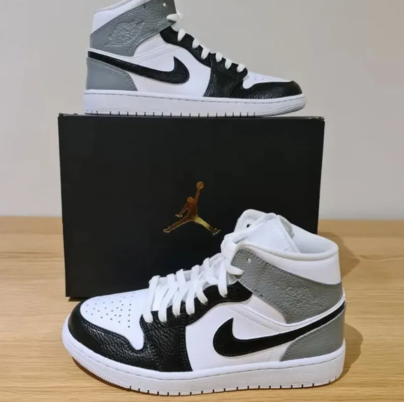 Custom Black Grey Nike Air Jordan 1