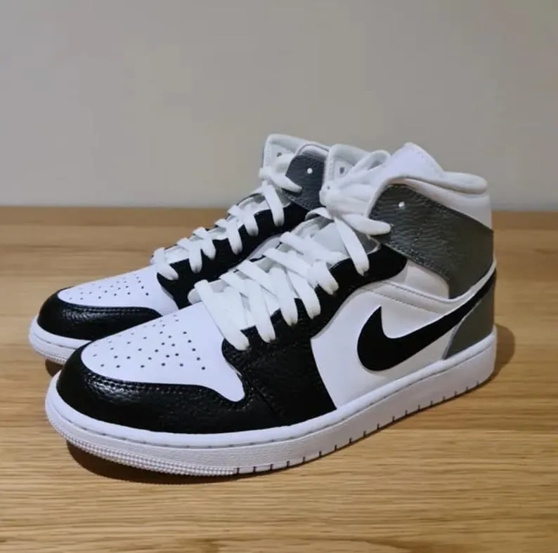 Custom Black Grey Nike Air Jordan 1