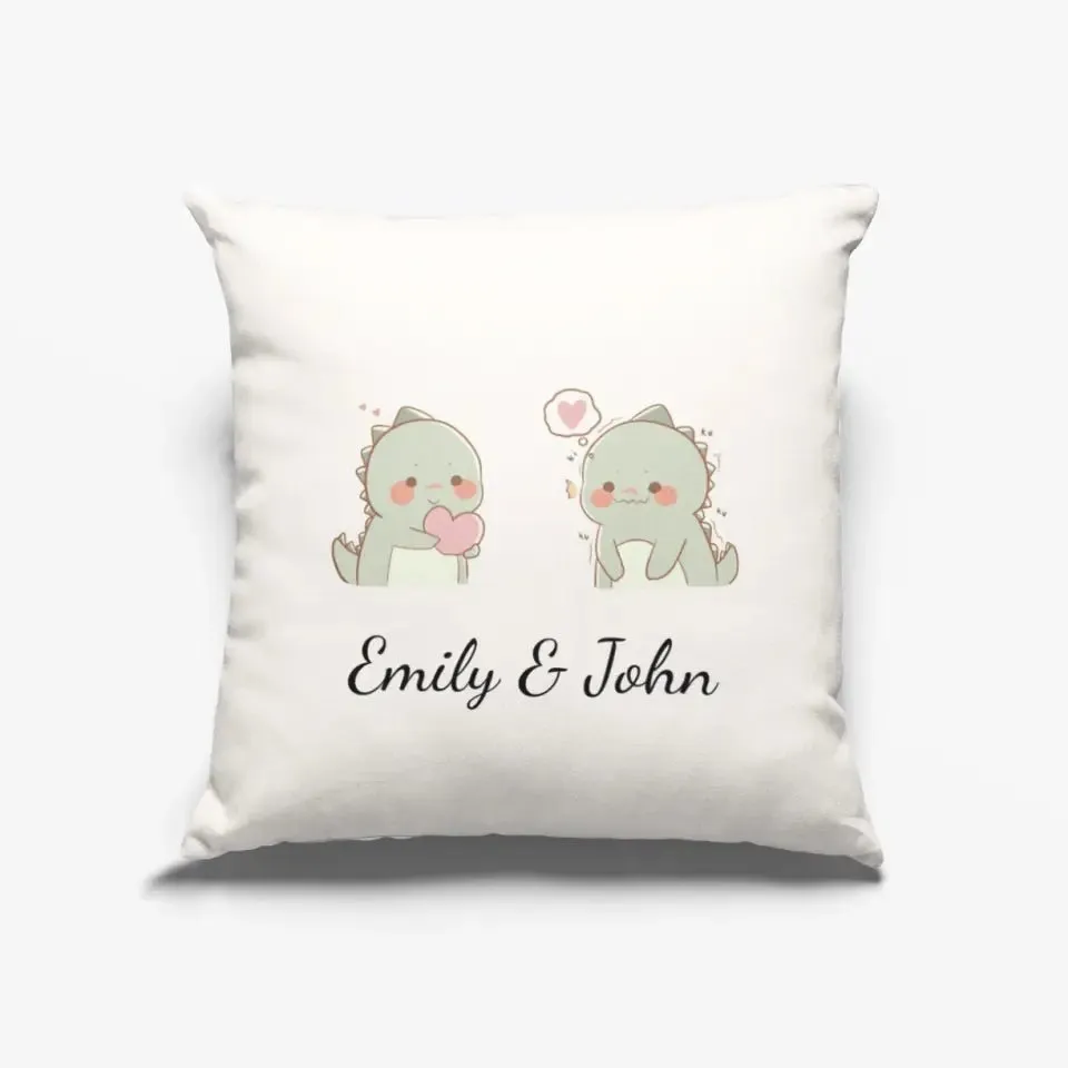 Custom Names Cute Dinos Pillow