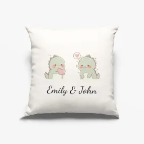 Custom Names Cute Dinos Pillow