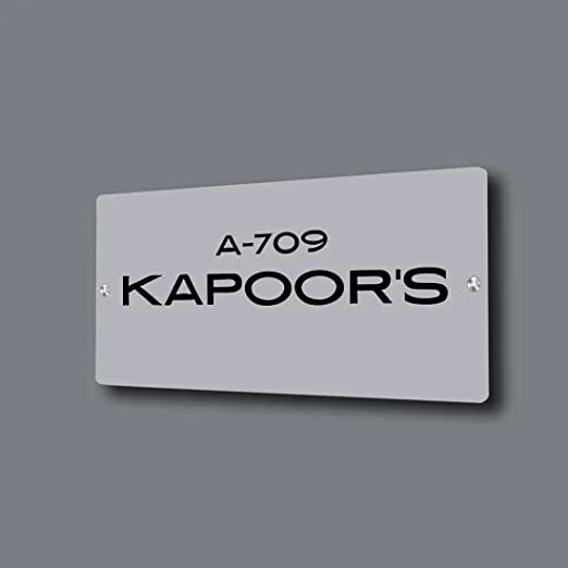 Customized Name Plate Design in Acrylic for Home Flats Entrance Door Personalized Acrylic Board