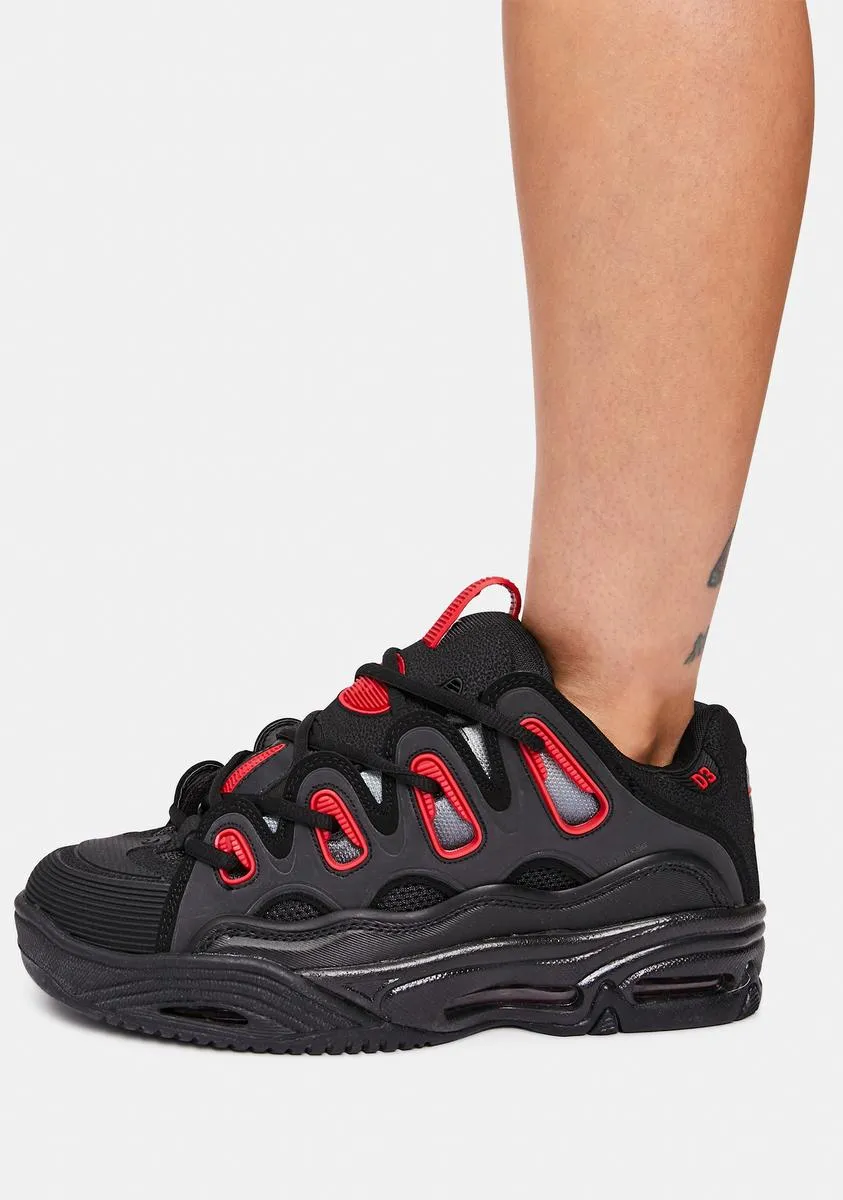 D3 2001 Black & Red Sneakers-