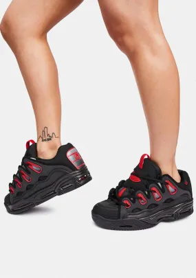 D3 2001 Black & Red Sneakers-