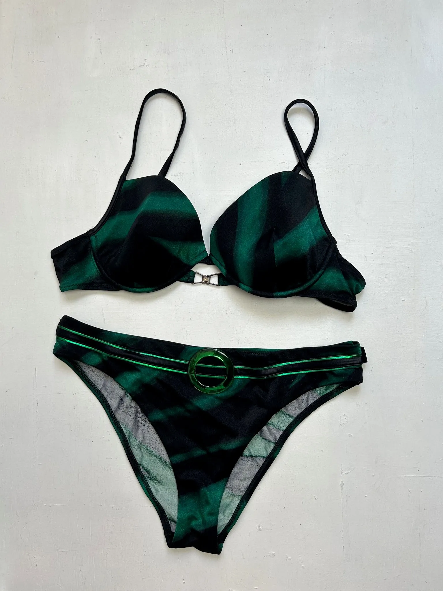 Dark green y2k vintage bikini set (M)