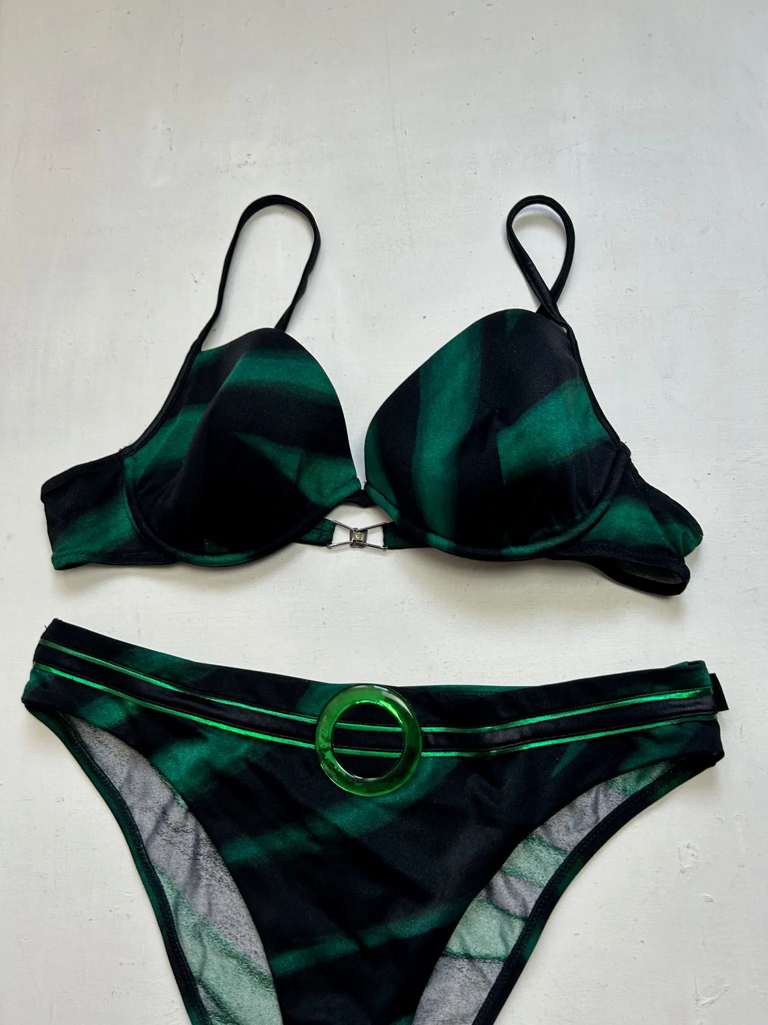 Dark green y2k vintage bikini set (M)