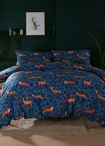 Deyongs Fox & Deer 200 Thread Count Duvet Cover Set - Navy | Kaleidoscope