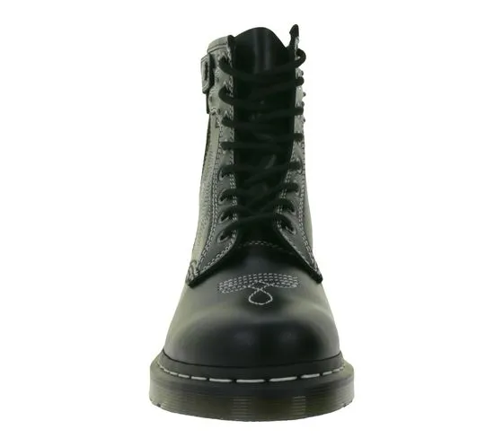 Dr. Botas con cordones Martens 1460 GA con costuras en contraste botas de cuero genuino en estilo occidental 31624001 negro