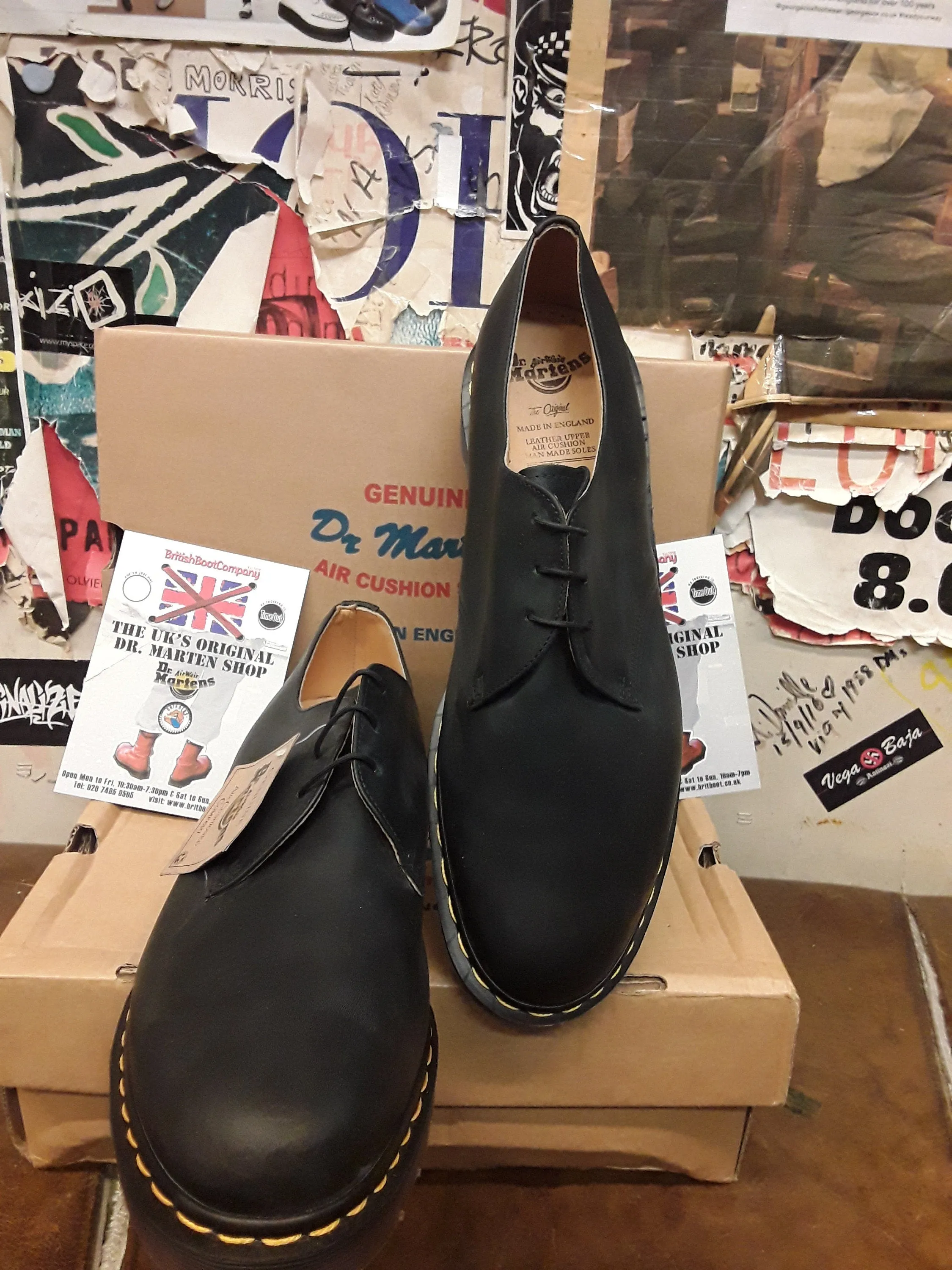 Dr Martens 1461z Black Greasy Made in England  Size 14