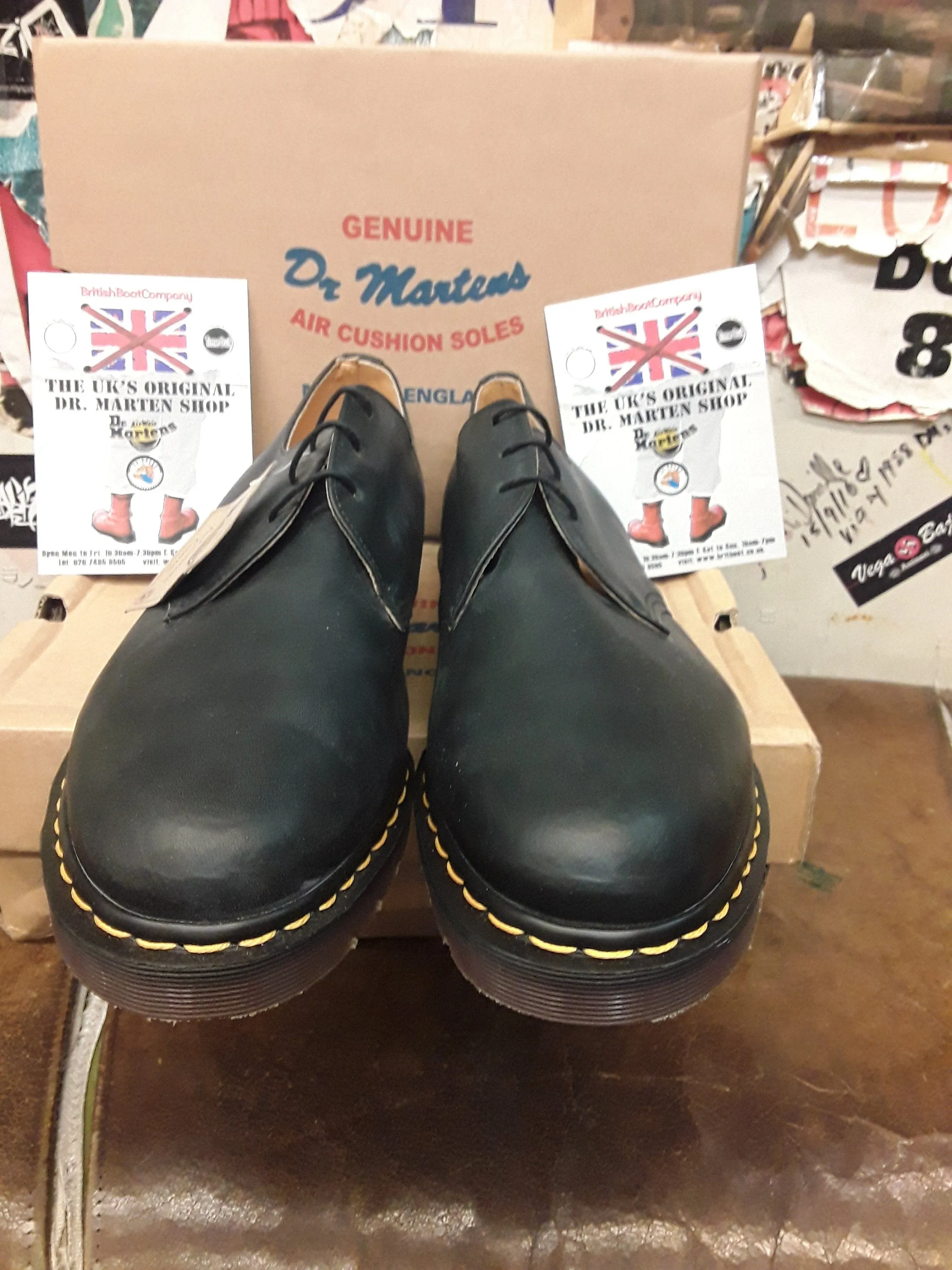 Dr Martens 1461z Black Greasy Made in England  Size 14