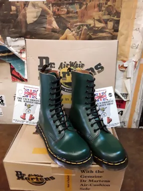 Dr Martens 1490 Green 10 Hole Made in England Size 4