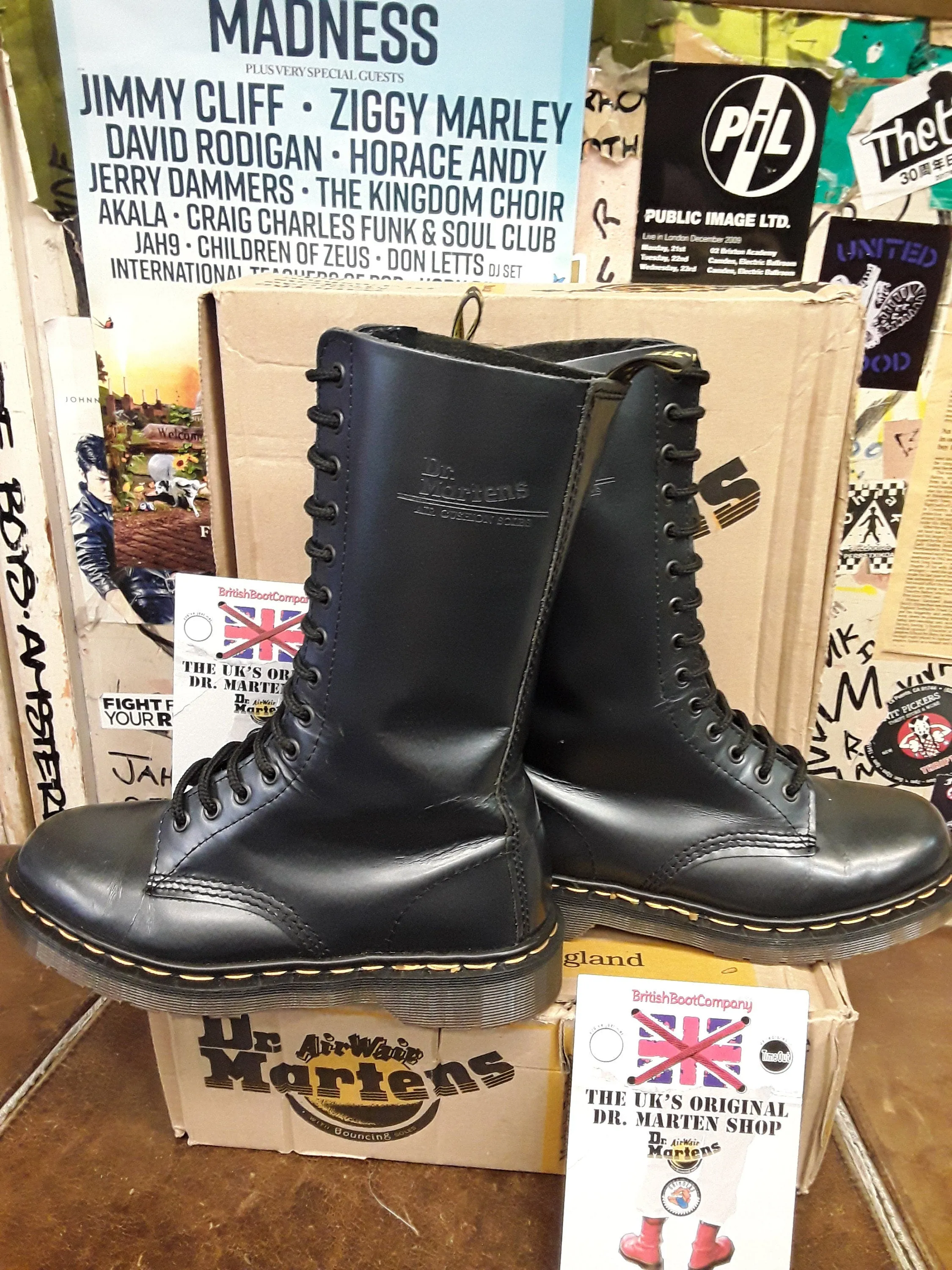 Dr Martens 1914 Black Shimmer Made in England Size 6