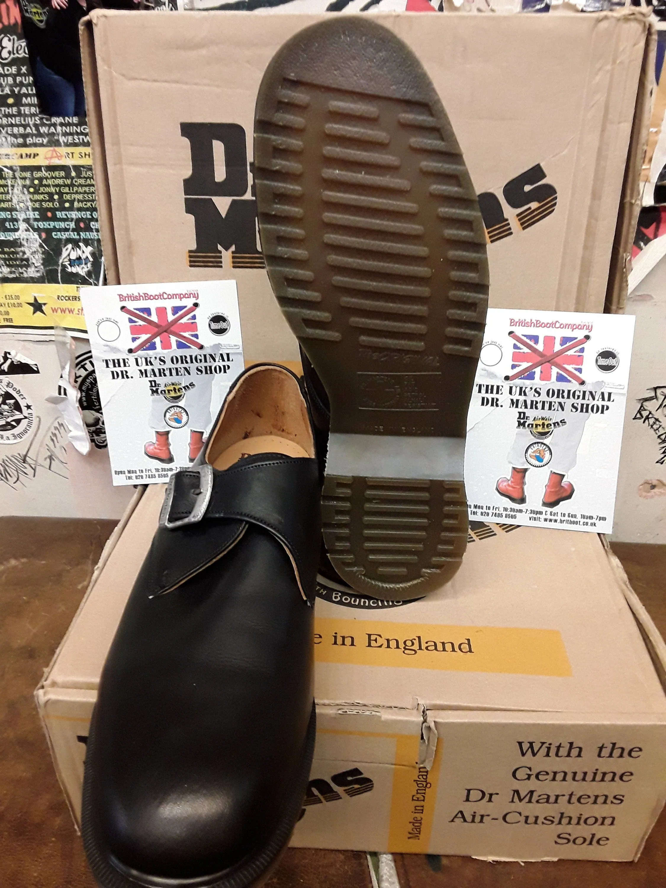 Dr Martens 8256 Made in England Black Monk Strap,Shoe Size 10