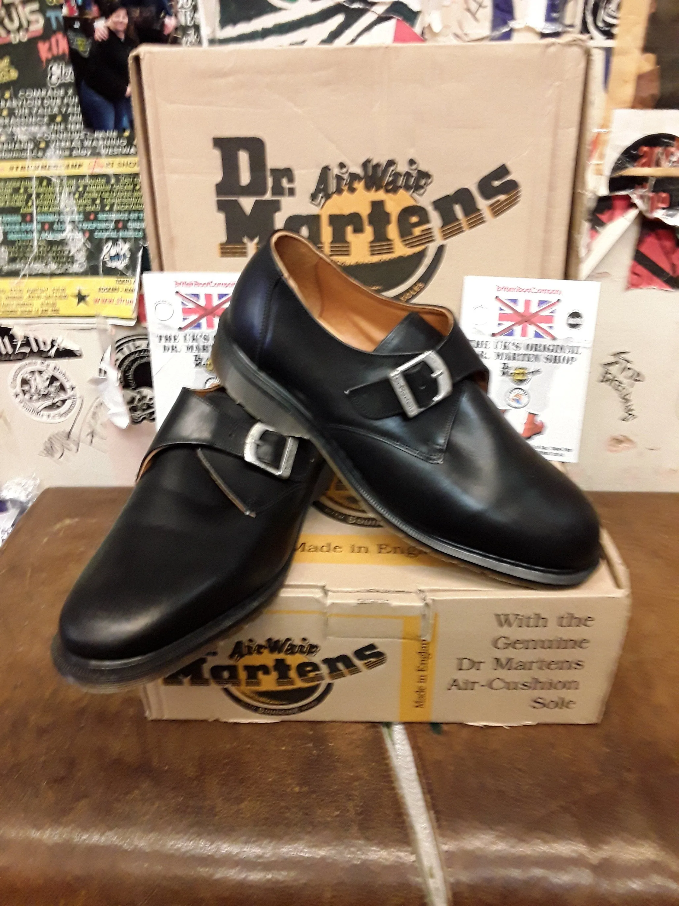 Dr Martens 8256 Made in England Black Monk Strap,Shoe Size 10