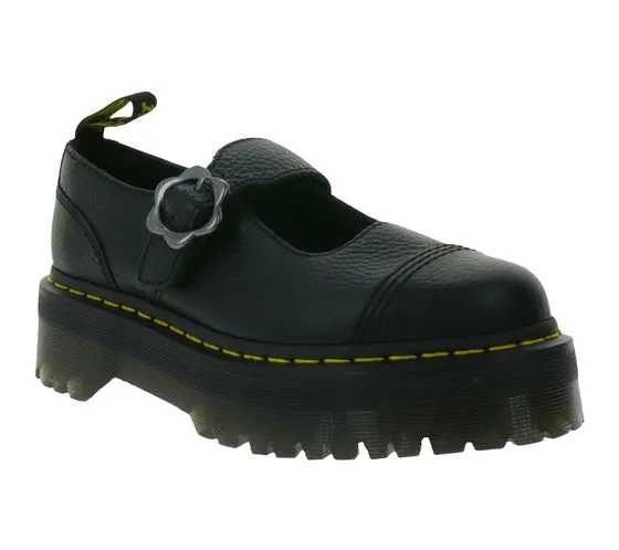 Dr. Martens Addina FLWR scarpe con plateau da donna, scarpe basse con cinturino per tutti i giorni 27644001 nere