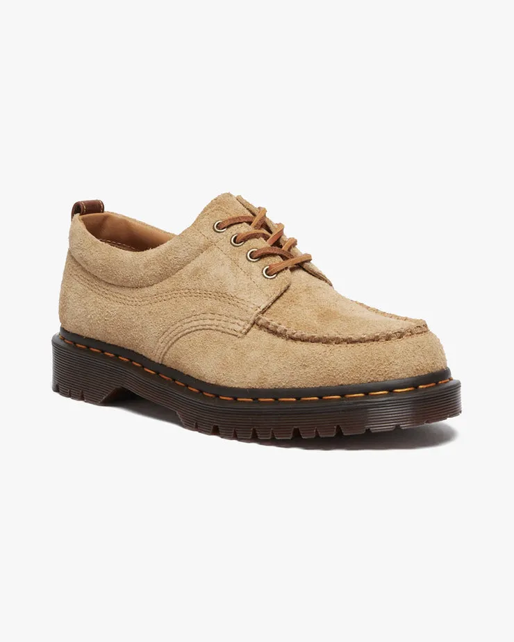 Dr Martens Archive Lowell 4-Eye Moc Toe Shoe - Tan Hairy Suede / Butterscotch Orleans