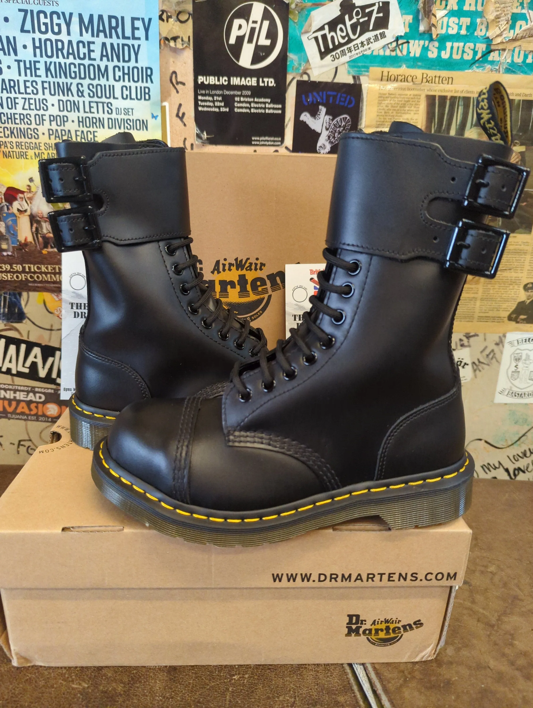 Dr Martens Kayden Black 12Hole Steel Toe Various Sizes