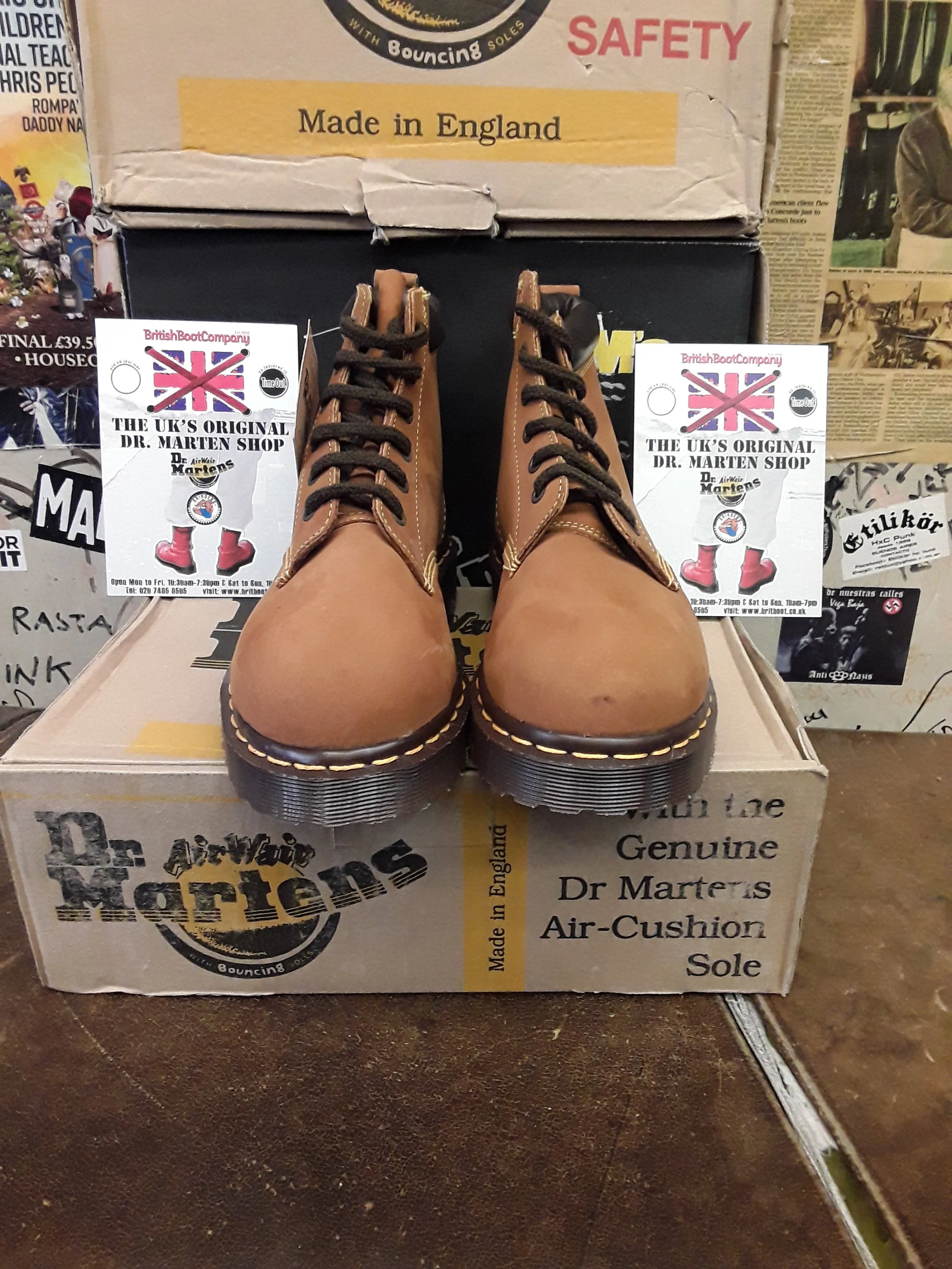 Dr Martens  Made in England 1939 Tan Nubuck Steel Toe Various Sizes