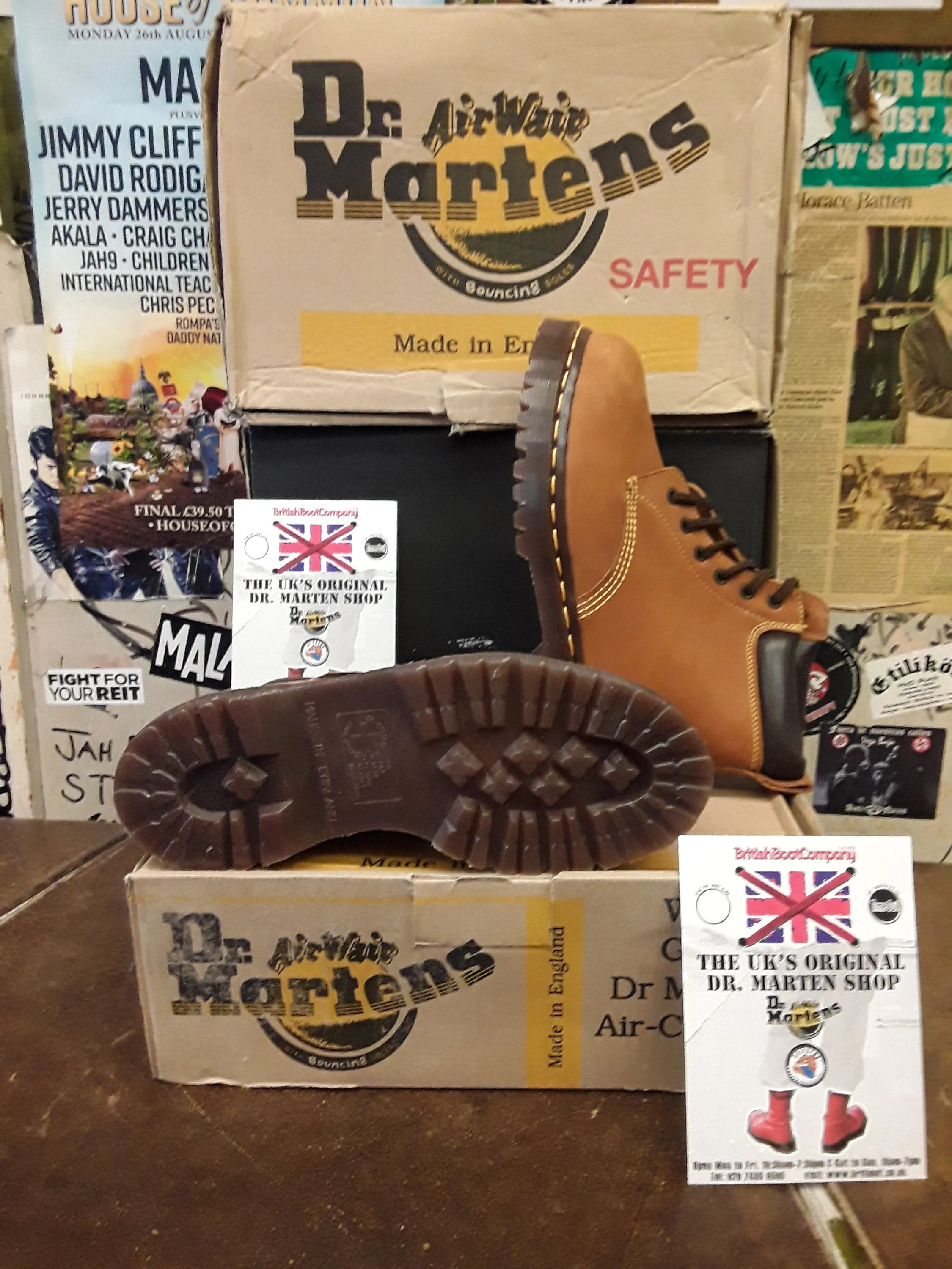 Dr Martens  Made in England 1939 Tan Nubuck Steel Toe Various Sizes