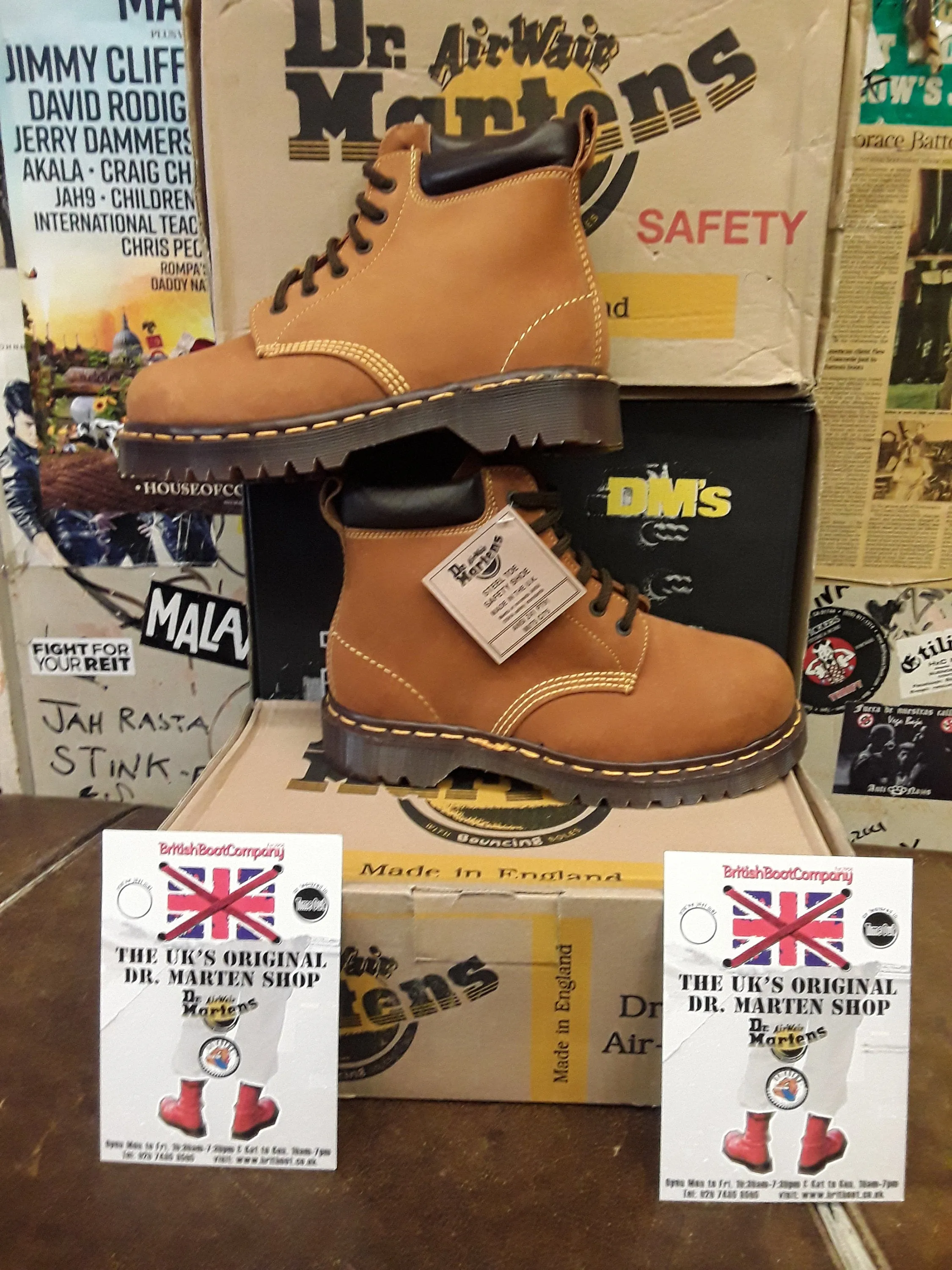 Dr Martens  Made in England 1939 Tan Nubuck Steel Toe Various Sizes