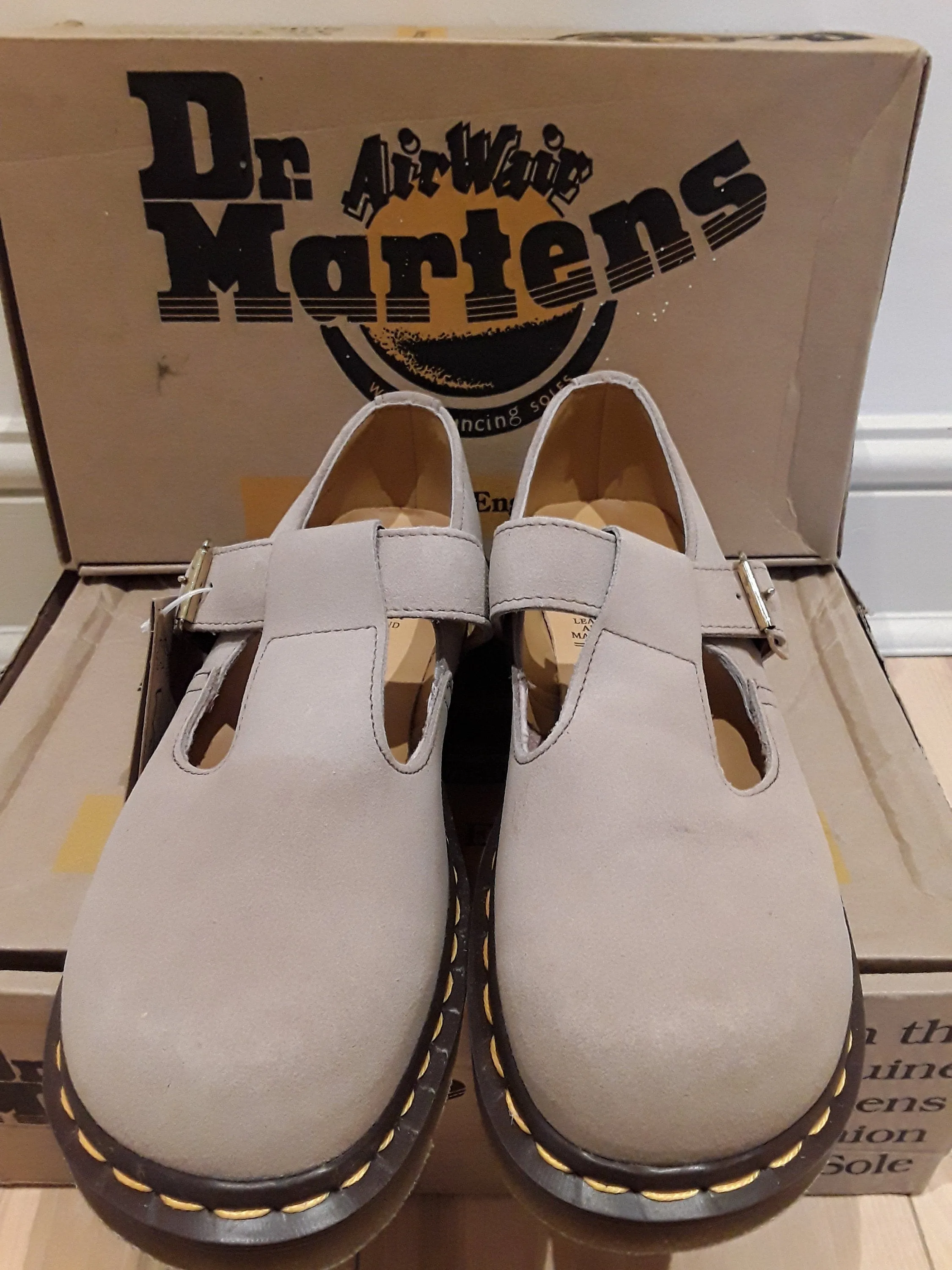 Dr Martens T Bar Mary Janes,  Natural Suede 5027z Made in England .Various sizes