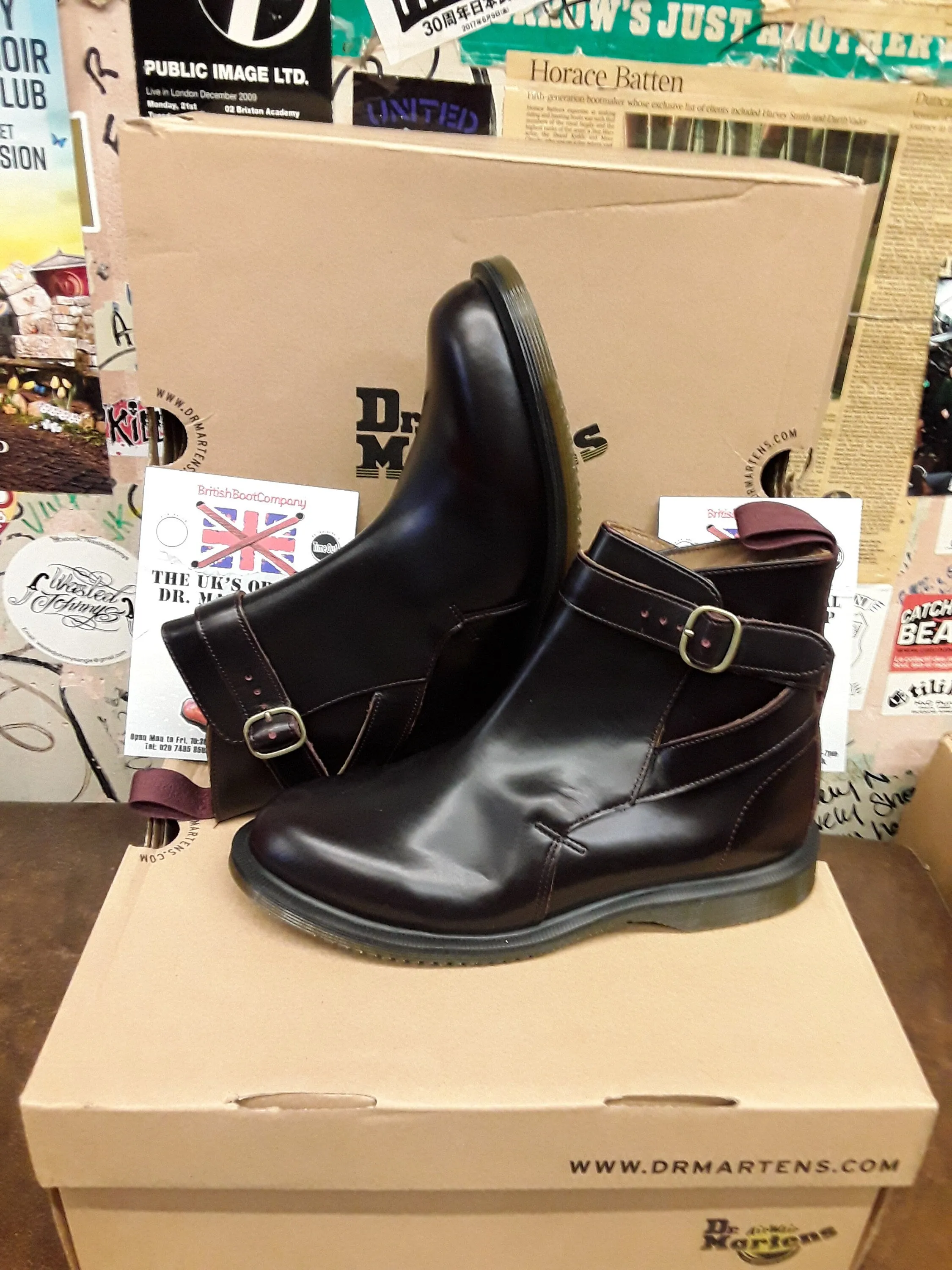 Dr Martens Theresa Burgundy Rub Off Size 5