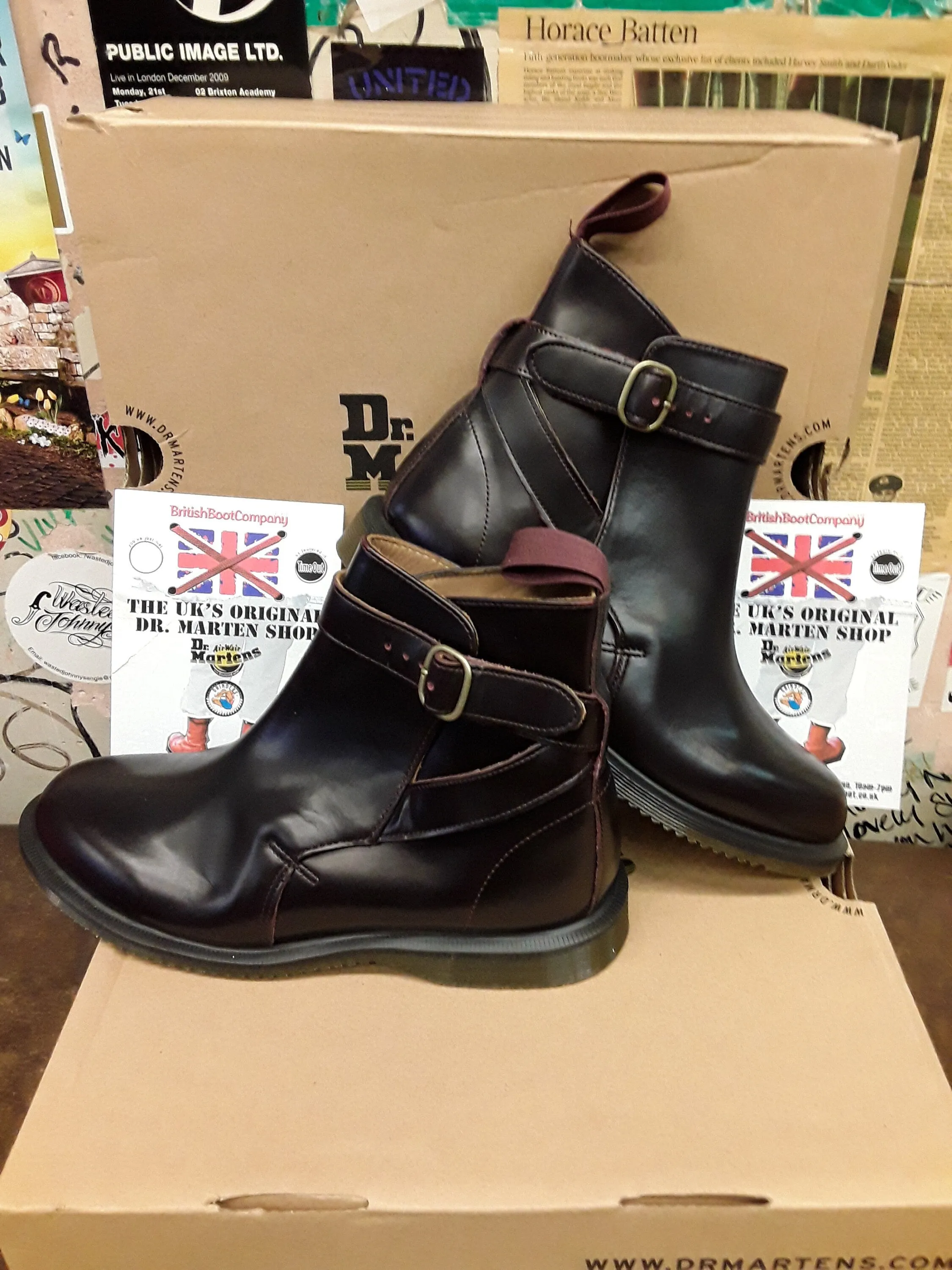 Dr Martens Theresa Burgundy Rub Off Size 5