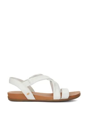 Dune London Women's Leather Flat Sandals - 6 - White, Camel,White