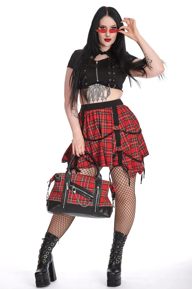 Edwards Red Tartan Travel Bag