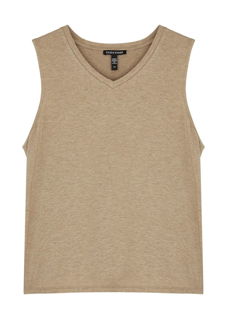 EILEEN FISHER Slubbed stretch-jersey tank -                         -                     -                