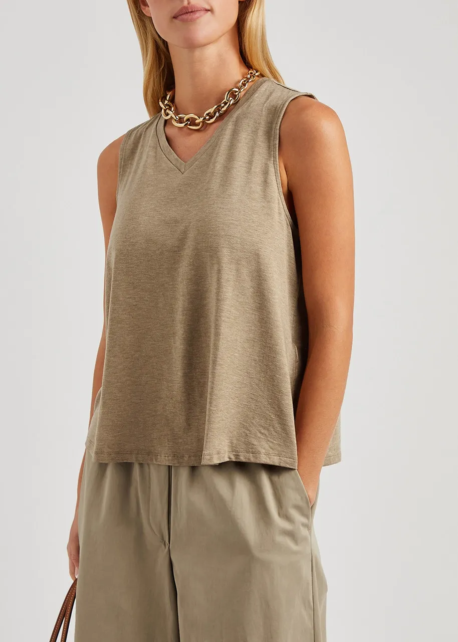 EILEEN FISHER Slubbed stretch-jersey tank -                         -                     -                