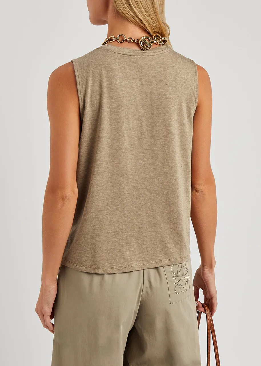 EILEEN FISHER Slubbed stretch-jersey tank -                         -                     -                