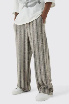 Elasticated Waist Baggy Boucle Trousers