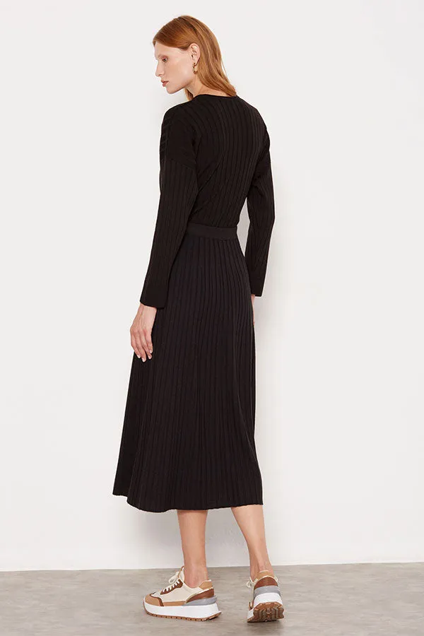 Escorpion BLACK RIBBED FLARED SKIRT