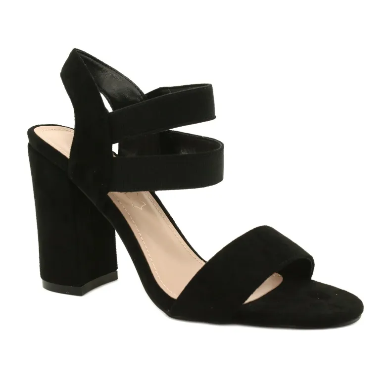 Evento Comfortable Suede Sandals On A Bar 21SD35-3540 Black