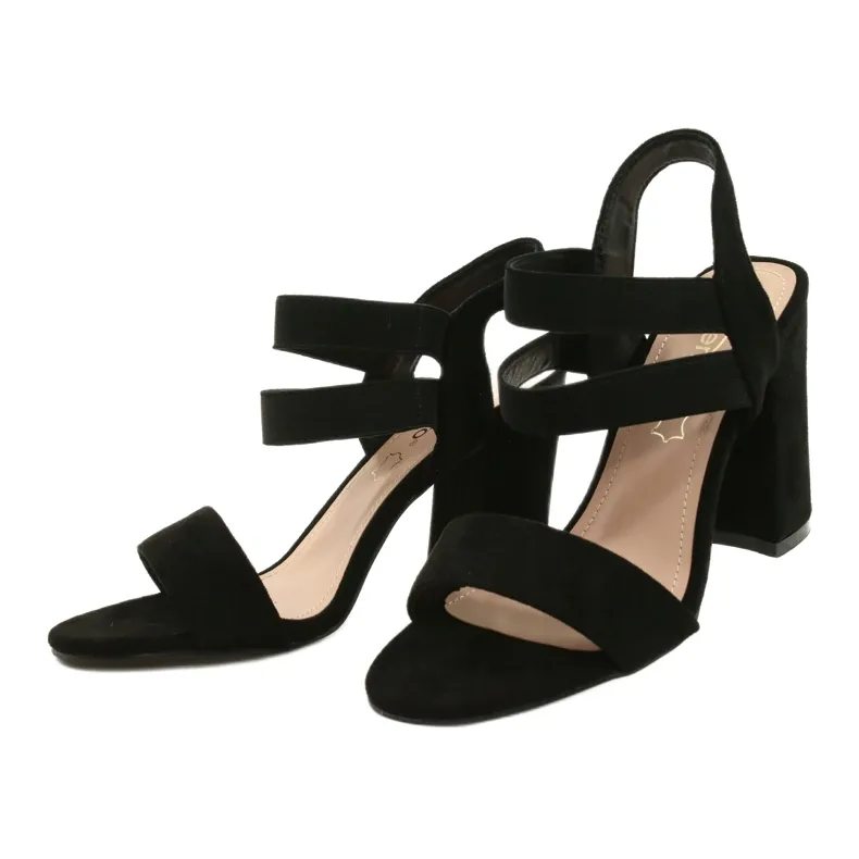 Evento Comfortable Suede Sandals On A Bar 21SD35-3540 Black