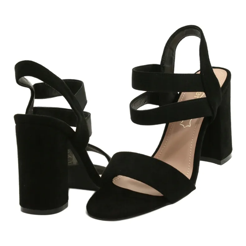 Evento Comfortable Suede Sandals On A Bar 21SD35-3540 Black