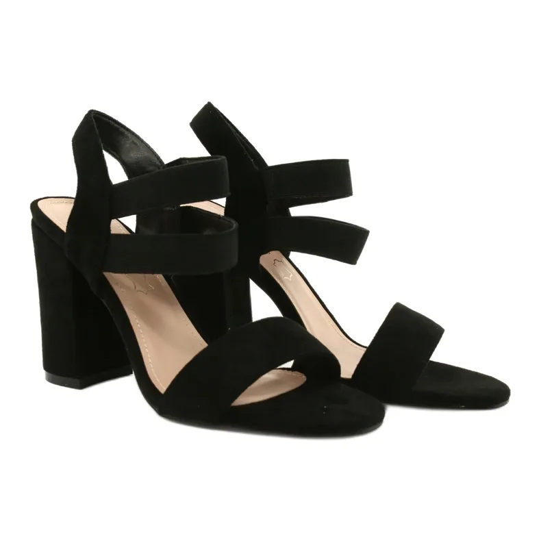 Evento Comfortable Suede Sandals On A Bar 21SD35-3540 Black