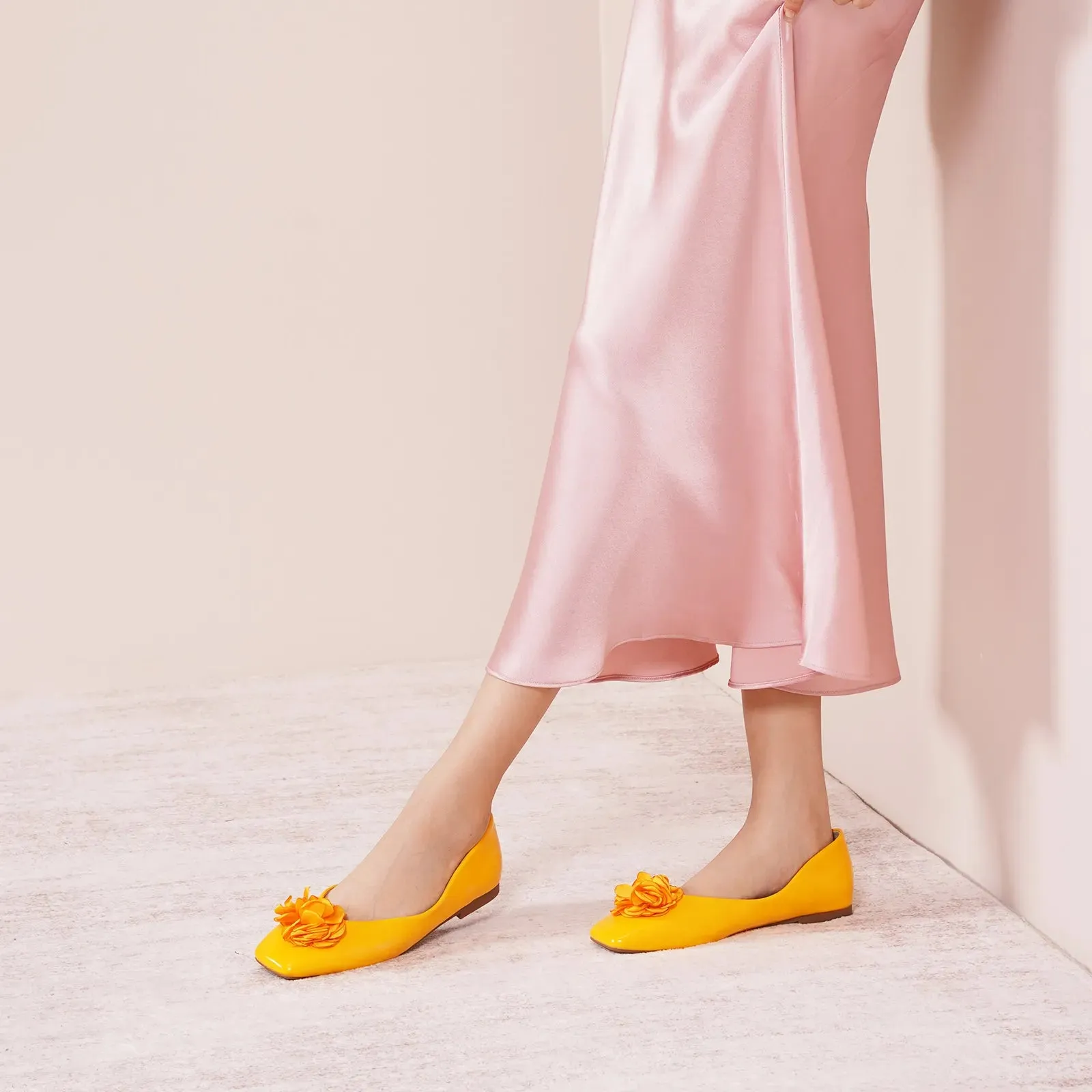 Flower Ballerina Flats (Eva) Yellow