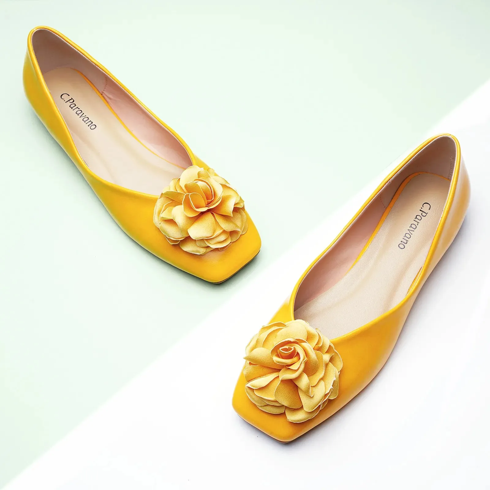 Flower Ballerina Flats (Eva) Yellow