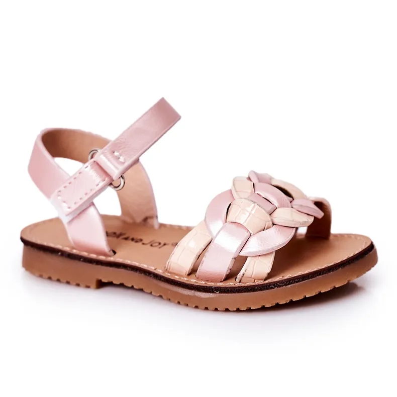 FR1 Children's Sandals With A Snake Pattern Pink Baxlee