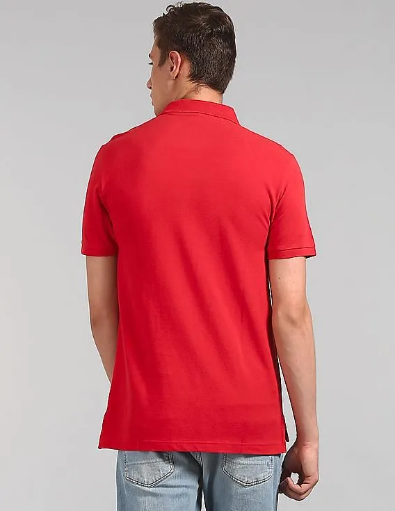 GAP Men Red Solid Pique Polo