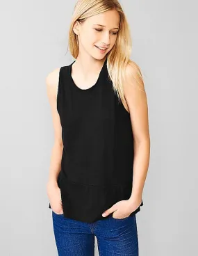 GAP Women Black Peplum Tank