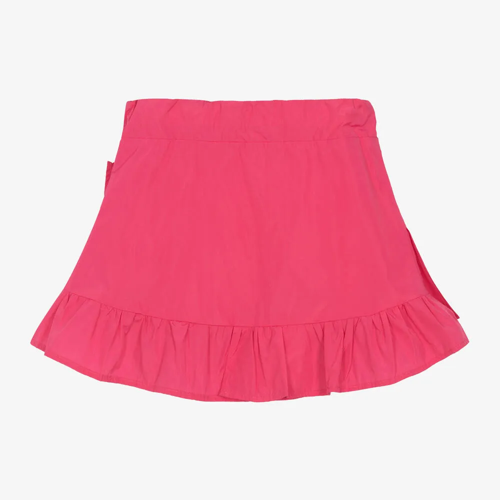 Girls Pink Ruffle Taffeta Skirt