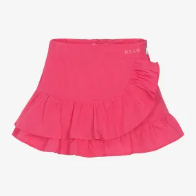 Girls Pink Ruffle Taffeta Skirt