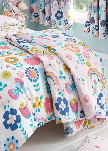 Happy Linen Co. Flower Garden Quilted Reversible Blanket | Kaleidoscope