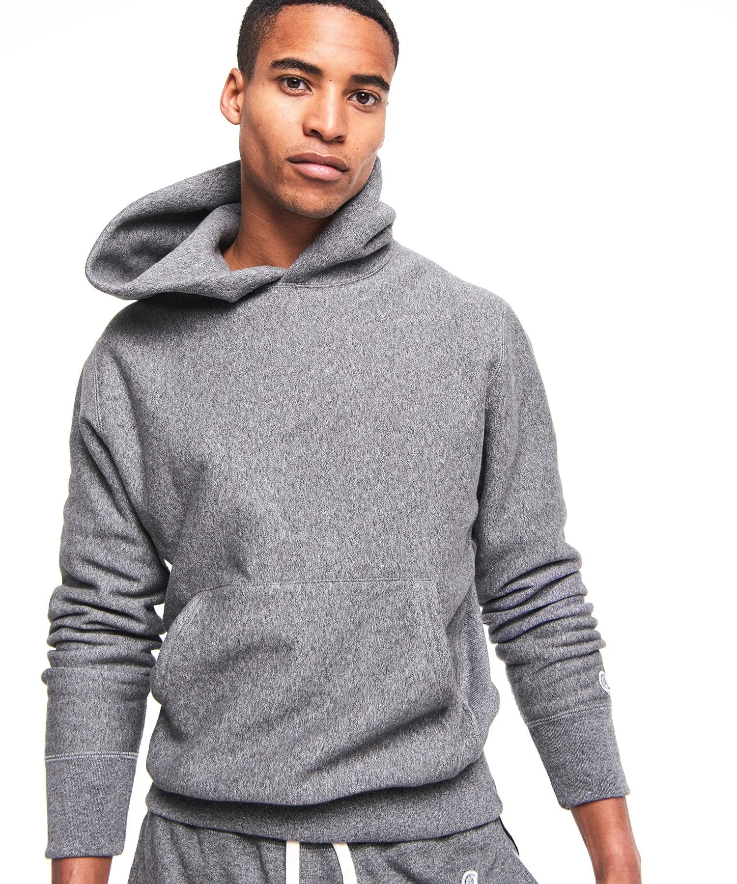 Heavyweight Popover Hoodie Sweatshirt in Salt and Pepper