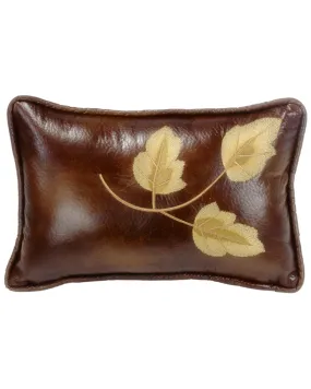 HiEnd Accents Highland Lodge Embroidered Leaf Pillow