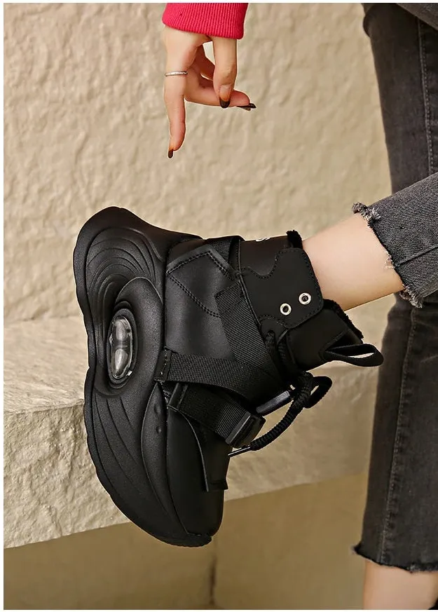 High Platform Black Sneakers