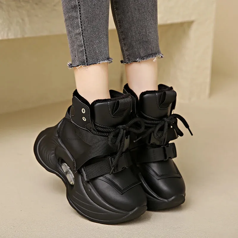 High Platform Black Sneakers