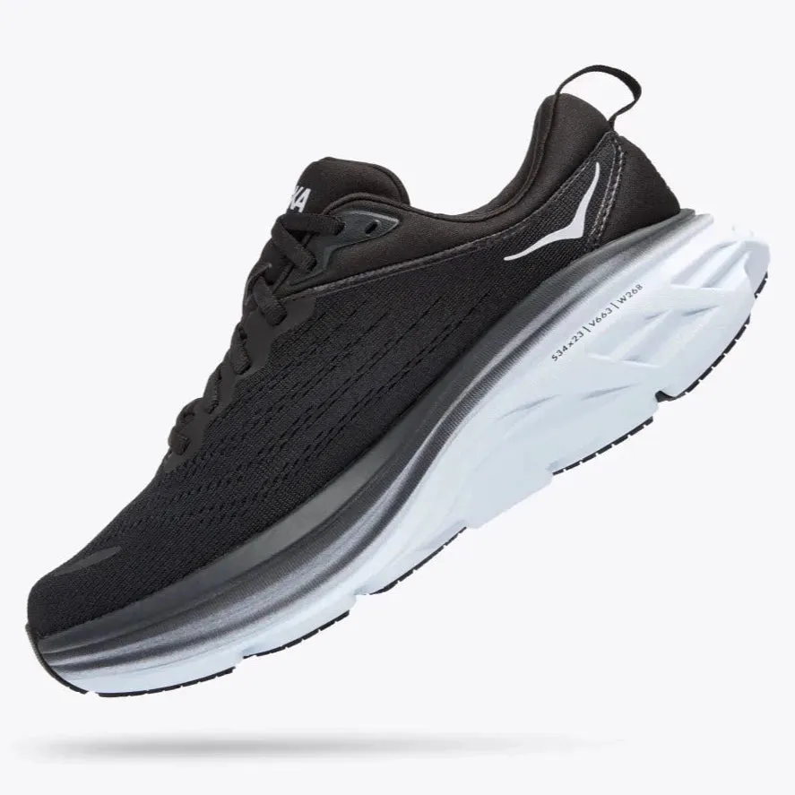 Hoka One One Bondi 8 Wide - Black / White